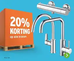 GAMMA 20% KORTING op alle kranen aanbieding