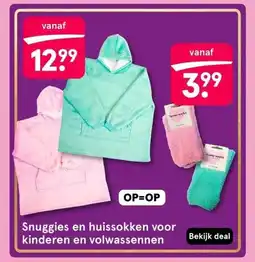 Etos Snuggies en huissokken voor kinderen en volwassennen aanbieding