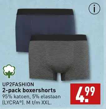 ALDI UP2FASHION 2-pack boxershorts aanbieding