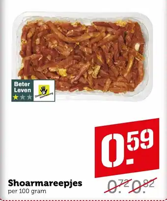 Coop Shoarmareepjes 100g aanbieding