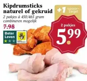 Boon`s Markt Kipdrumsticks naturel of gekruid +1 Spoor aanbieding