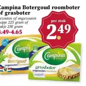 Boon`s Markt Campina Botergoud roomboter of grasboter aanbieding