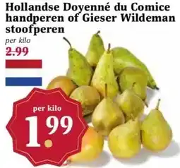 Boon`s Markt Hollandse Doyenné du Comice handperen of Gieser Wildeman stoofperen aanbieding