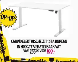 Baby & Tiener CABINO ELEKTRISCHE ZIT'STA BUREAU IN HOOGTE VERSTELBAAR WIT aanbieding