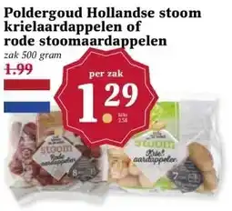 Boon`s Markt Poldergoud Hollandse stoom krielaardappelen of rode stoomaardappelen zak 500 gram aanbieding