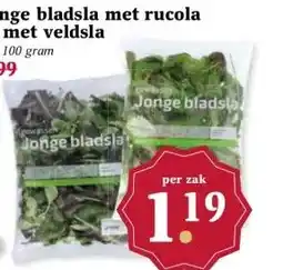 Boon`s Markt Jonge bladsla met rucola of met veldsla aanbieding