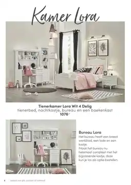 Baby & Tiener Tienerkamer Lora Wit 4 aanbieding