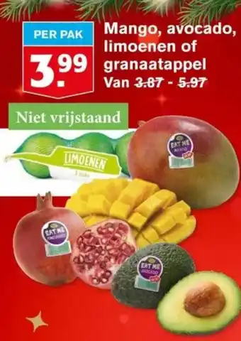 Hoogvliet Mango, avocado, limoenen of granaatappel aanbieding