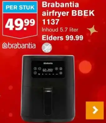 Hoogvliet Brabantia airfryer BBEK aanbieding