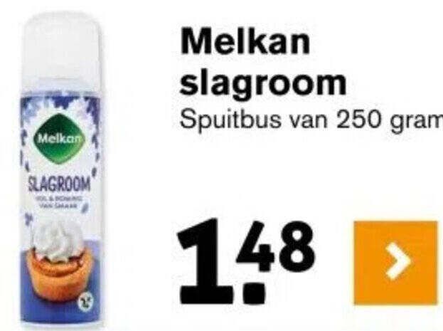 Melkan slagroom 250 gram aanbieding bij Hoogvliet Geldig t/m 26-12-2024