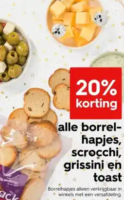 HEMA Alle borrelhapjes, scrocchi, grissini en toast aanbieding