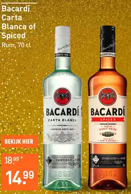 Gall & Gall Bacardi Carta Blanca of Spiced aanbieding