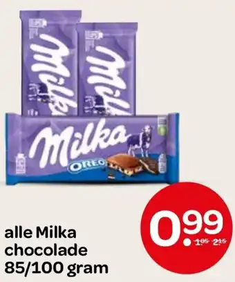 Spar Alle Milka chocolade aanbieding