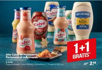 Coop Alle Calve of Hellmann's Partysaus of mayonaise aanbieding