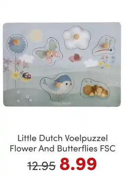 Baby & Tiener Little Dutch Voelpuzzel Flower And Butterflies FSC aanbieding