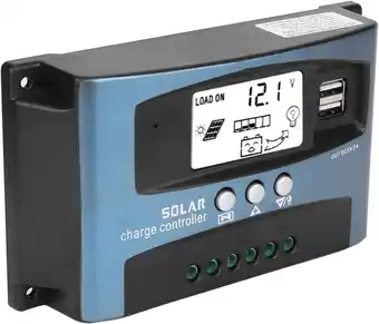 Amazon Solar Laadregelaar, MPPT 40/50/60/100A Solar Laadregelaar Dual USB LCD Display 12V 24V(100A) aanbieding