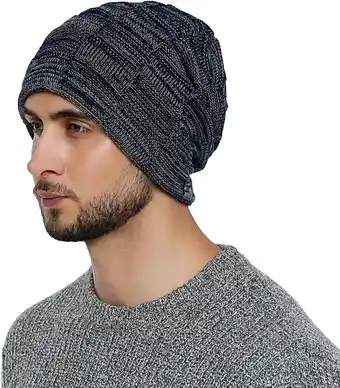 Amazon DonDon heren winter long beanie zeer warme en zachte muts met teddyfleece aanbieding