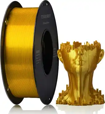 Amazon TINMORRY Silk+ PLA-filament, 1,75 mm, 3D-printerfilament, 1 kg, 1 spoel, goud aanbieding