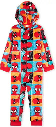 Amazon Marvel Spiderman Kinderjumpsuit voor jongens, fleece overall voor kinderen aanbieding