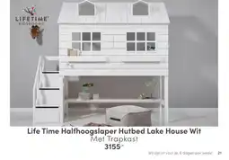 Baby & Tiener Life Time Halfhoogslaper Hutbed Lake House Wit Met Trapkast aanbieding