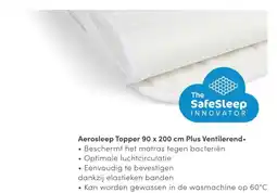 Baby & Tiener Aerosleep Topper 90 x 200 cm Plus Ventilerend. aanbieding