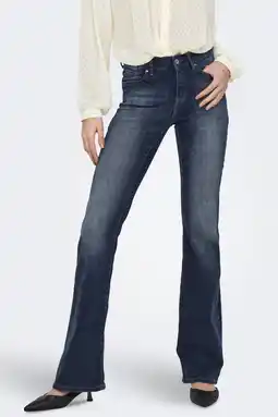Wehkamp ONLY flared jeans ONLBLUSH dark blue denim aanbieding