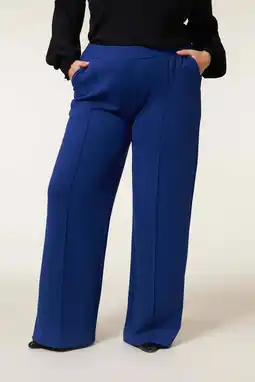 Wehkamp Miss Etam Plus wide leg broek blauw aanbieding