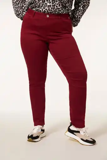 Wehkamp Miss Etam Plus broek donkerrood aanbieding