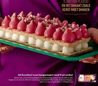 Albert Heijn AH Excellent Luxe laagjestaart rood fruit sorbet aanbieding