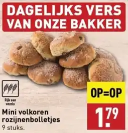 ALDI Mini volkoren rozijnenbolletjes aanbieding