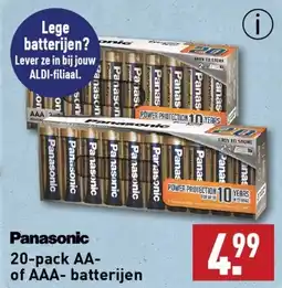 ALDI Panasonic 20-pack AA of AAA- batterijen aanbieding