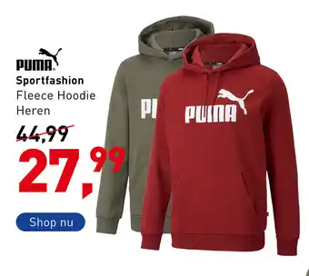 Intersport Puma Sportfashion Fleece Hoodie heren aanbieding