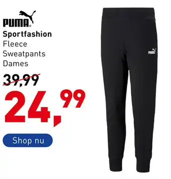 Intersport Puma Sportfashion Fleece Sweatpants dames aanbieding