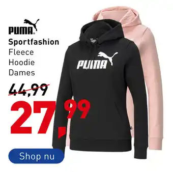 Intersport Puma Sportfashion Fleece Hoodie dames aanbieding