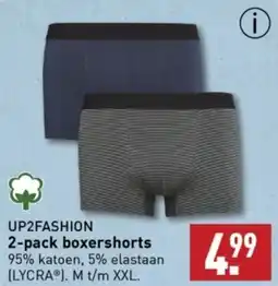 ALDI UP2FASHION 2-pack boxershorts aanbieding