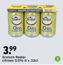 GAMMA Grolsch Radler citroen 0.0% aanbieding