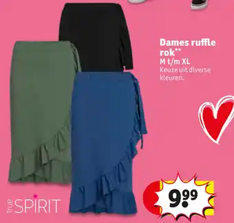 Kruidvat True Spirit Dames ruffle rok M-XL aanbieding