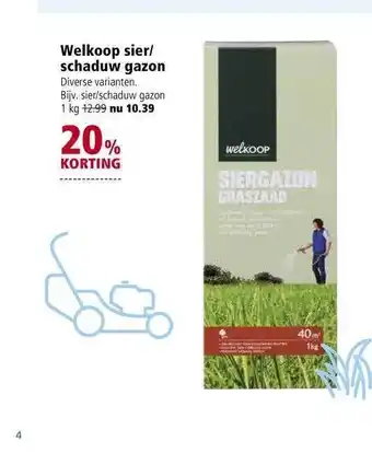 Welkoop Welkoop Sier-Schaduw Gazon 20% Korting 1kg aanbieding