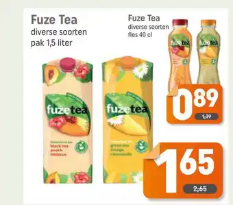 Dagwinkel Fuze Tea 1.5 Liter Of 40 Cl aanbieding