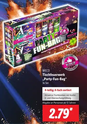 Lidl Weco tischfeuerwerk party fun bag aanbieding