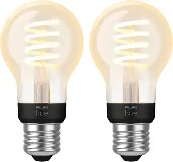 Coolblue Philips Hue Filamentlamp White Ambiance Standaard E27 2-pack aanbieding