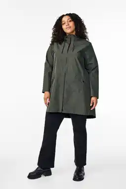 Wehkamp Zizzi regenjas CAKLARA kaki aanbieding