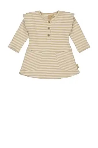 Wehkamp LEVV Newborn gestreepte baby jurk JADORE beige/ecru aanbieding