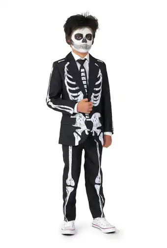 Wehkamp Suitmeister kostuum halloween Skeleton Grunge zwart/wit aanbieding