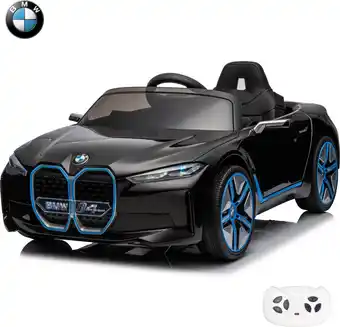 Bol.com BMW i4 Elektrische Kinderauto 12 volt met afstandbediening - zwart aanbieding