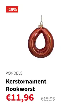 Nijhof Kerstornament Rookworst aanbieding