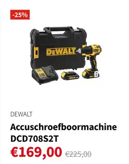 Nijhof Accuschroefboormachine DCD708S2T aanbieding