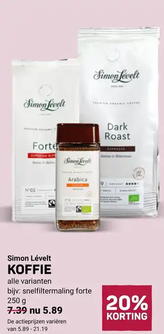 Ekoplaza Simon lévelt koffie aanbieding