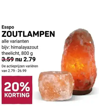 Ekoplaza Esspo zoutlampen aanbieding