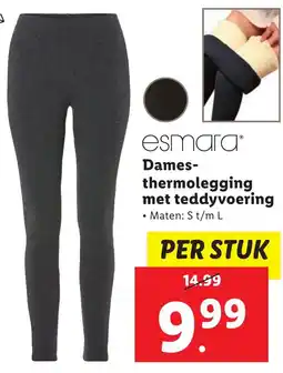 Lidl Esmara Dames thermolegging met teddyvoering aanbieding